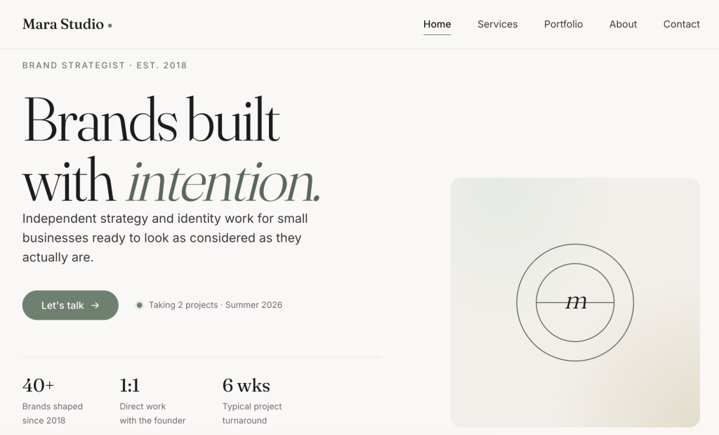 website visual design created by Claude Design