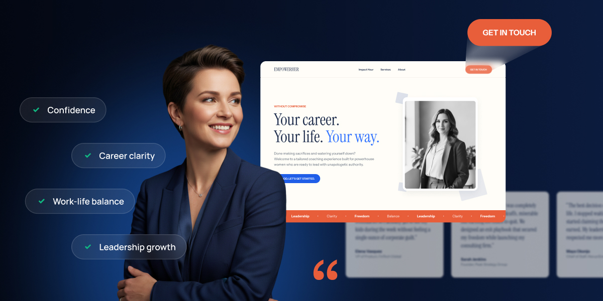 abstract of a business coach website