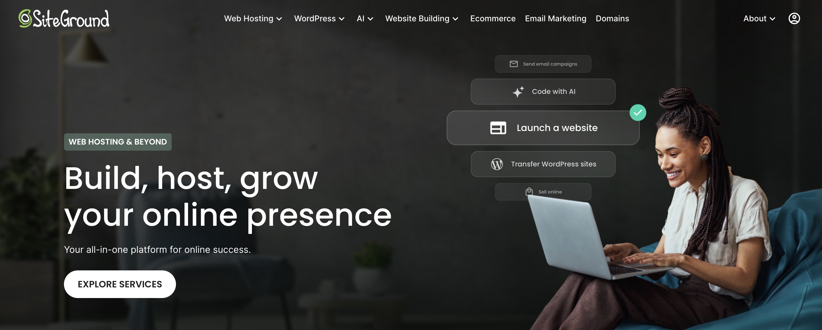 Homepage example with a logo font header font and body copy fonts