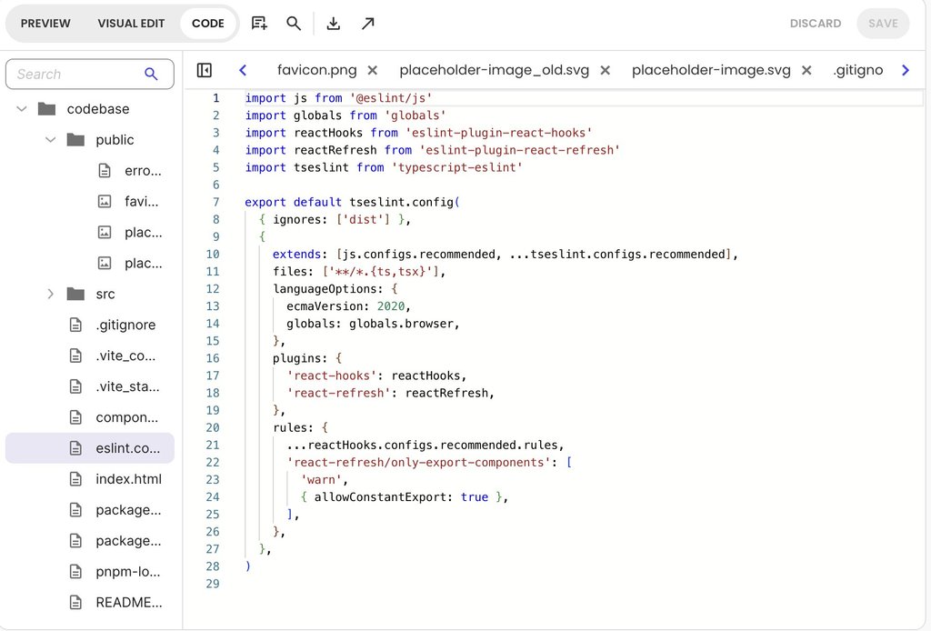 Screenshot of a code editor interface displaying an ESLint configuration file alongside a project file directory.   