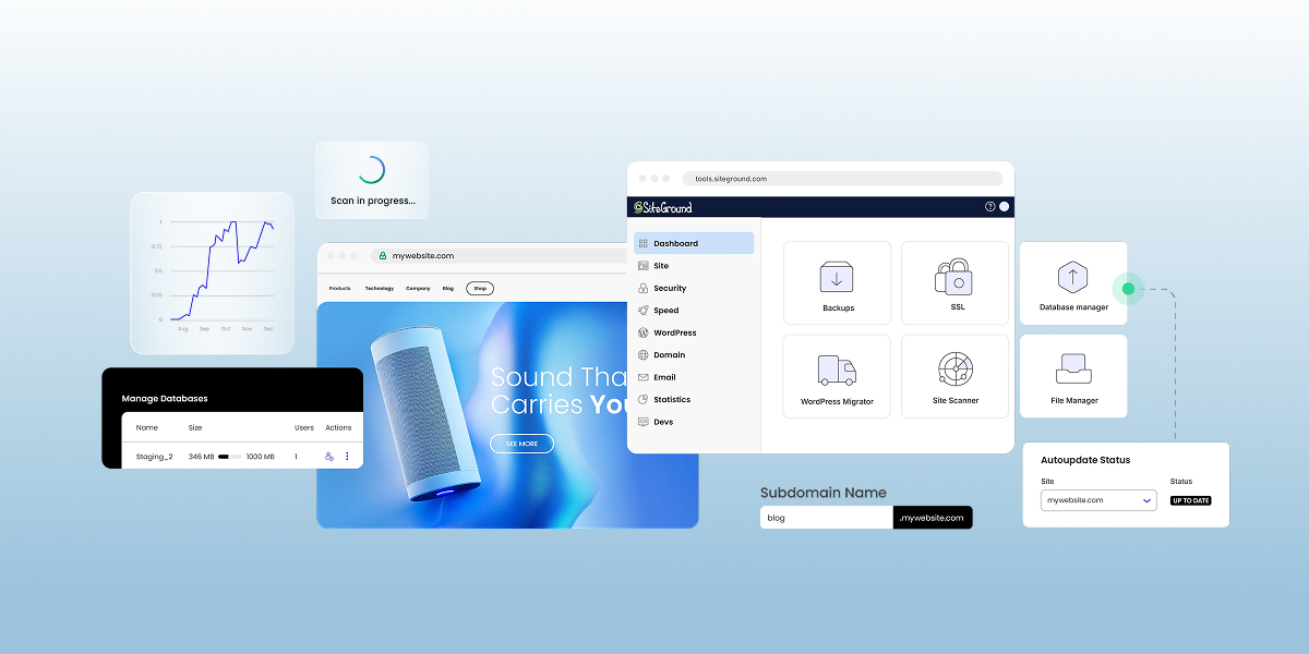 SiteGround Site Tools features as an alternative to cPanel