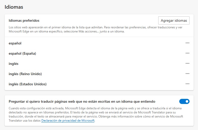diomas habituales