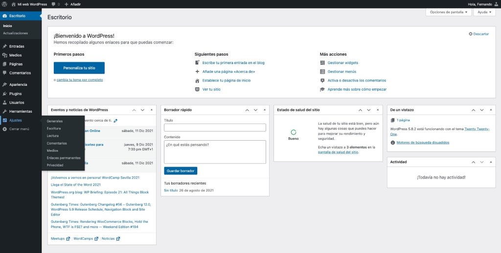 ¿Cómo se configura WordPress?