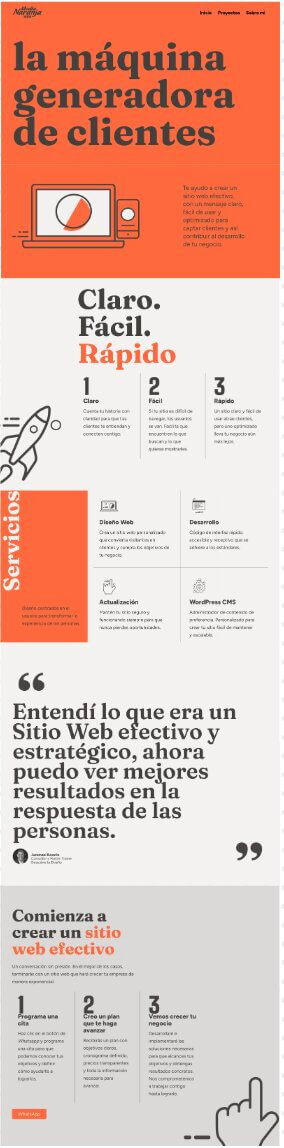 captura de pantalla de la landing page de Medianaranja