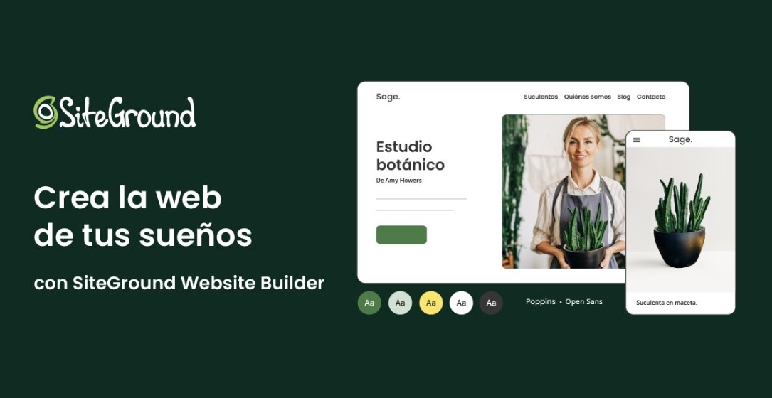 Banner promocional para el Website Builder de SiteGround 