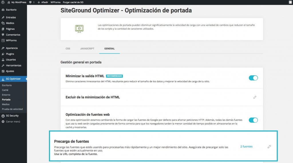 Captura sobre cómo evitar que las fuentes ralenticen la web 