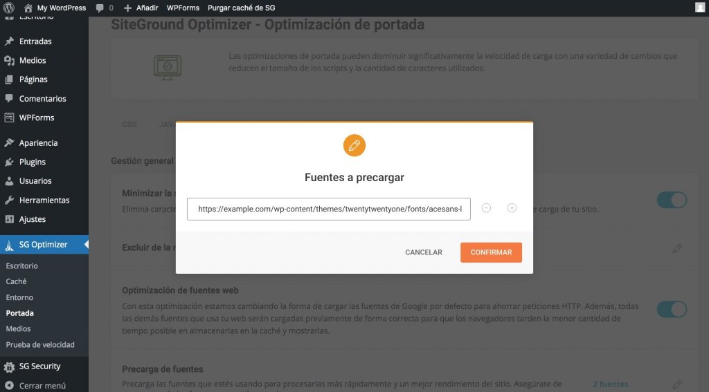 Captura instrucciones para que fuentes no ralenticen la web