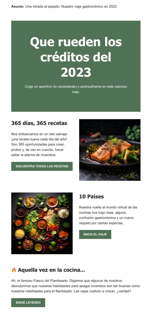 Captura de ejemplo de email de resumen