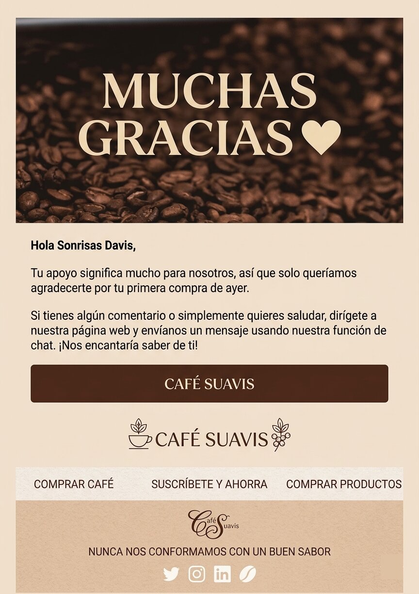 Captura correo ejemplo agradecimiento