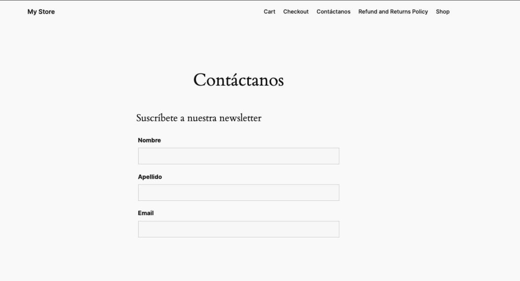 Captura ejemplo de lista de correo
