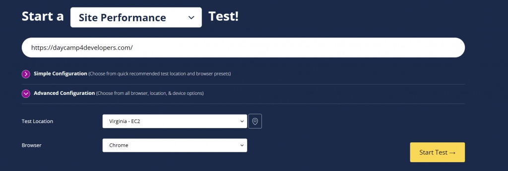 Captura de pantalla de prueba con pagina web