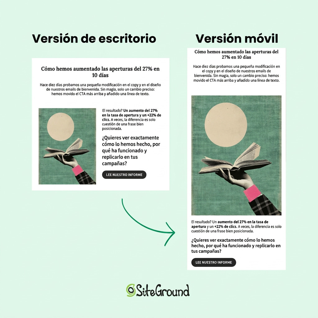 Ilustración de copy de la versión móvil