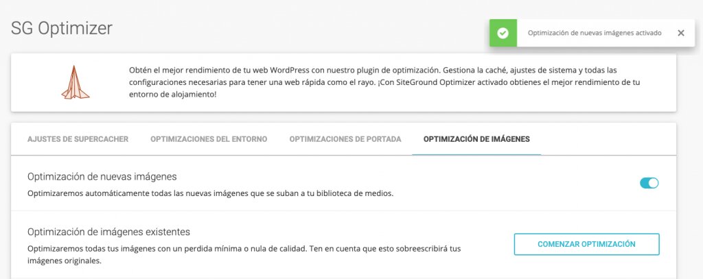 Captura SG optimizer para imágenes