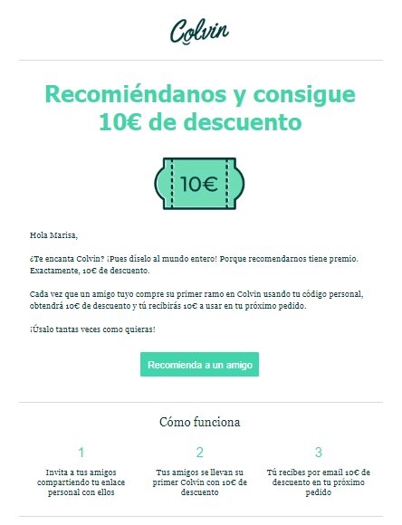 Captura de cupón para referidos