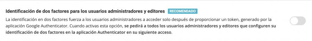 Captura de identificacion de dos factores siteground security