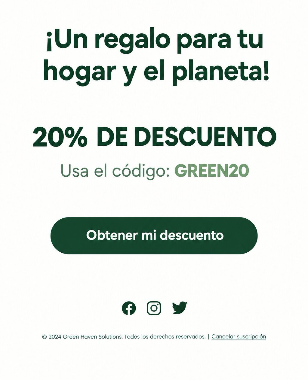 Captura ejemplo correo de descuento